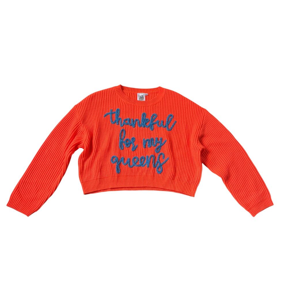 Queen of Sparkles Thankful for my Queens Orange Sweater